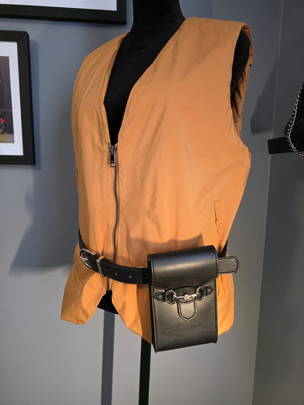 Zara Man Orange Quilted Light Puffer Vest | Size Medium
